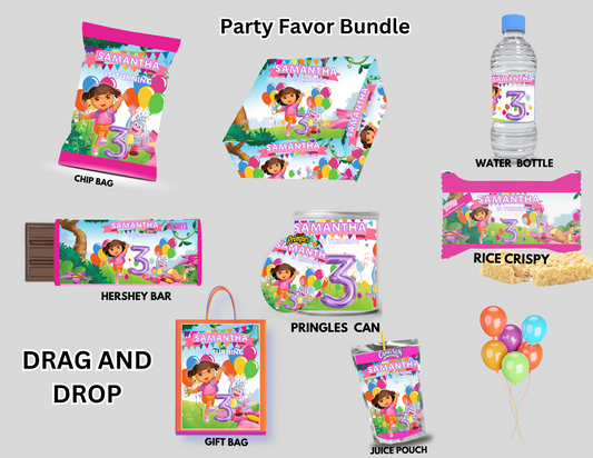 Dora Party Favor Bundles (8 Editable Templates)
