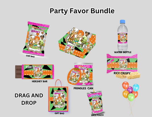 YABBA DABBA DOO Party Favor Bundles (8 Editable Templates)