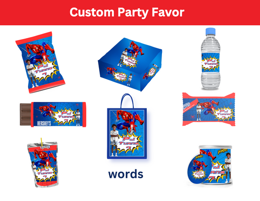 SPIDERMAN PJ Party Favor Bundles (8 Editable Templates)